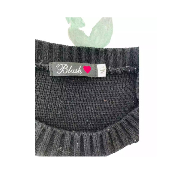 Blush Womens Penguin Fair Isle Christmas Sweater Comfy Striped Multicolor M/L - Picture 5 of 6